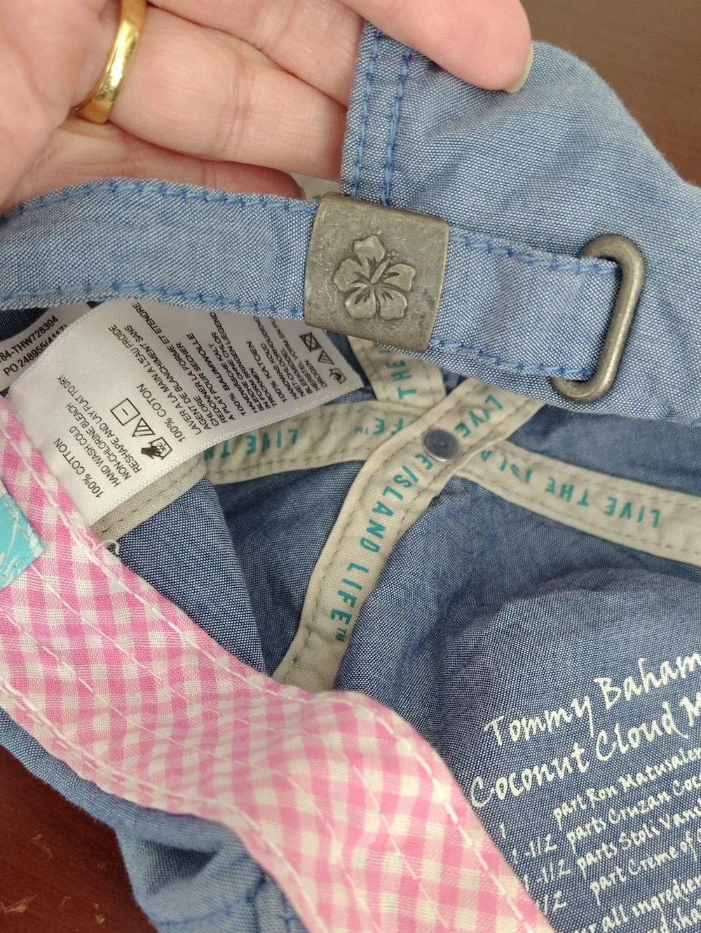 Tommy Bahama Women's Chambray Floral Ball Cap Adjustable